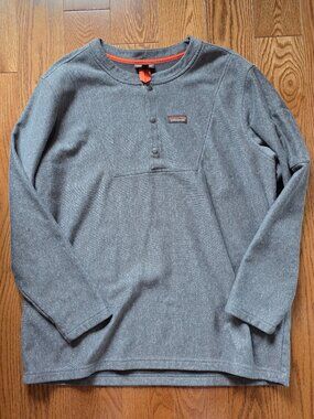 XXL Patagonia grey long-sleeve half-button work sweatshirt